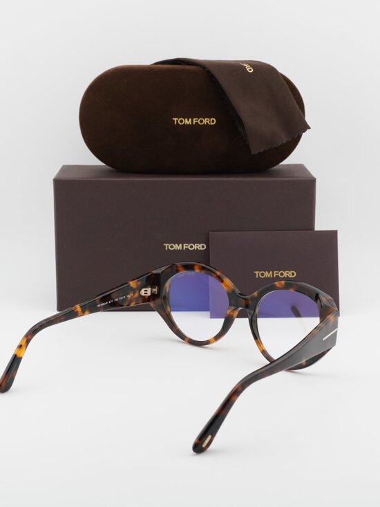 Tom Ford FT5950-B 052 Oval Eyeglasses 53mm – Havana / Blue Light Block main image 4